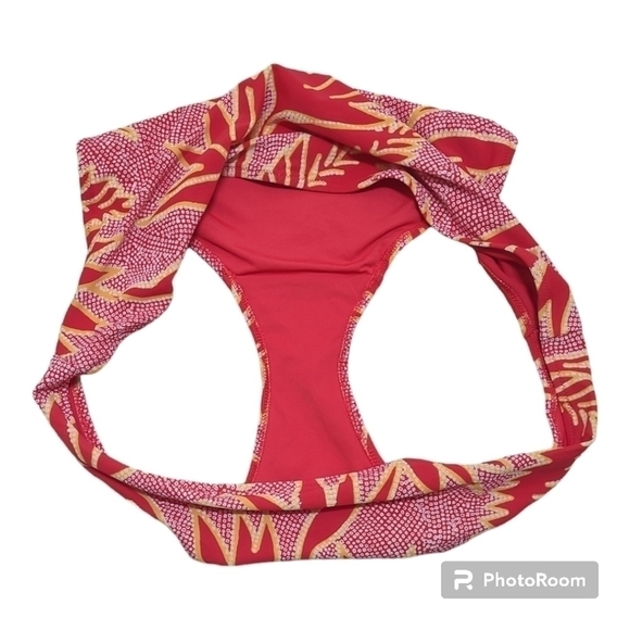 Aerie Tropical Red Yellow Bikini Bottom Size XXL Swimwear Swim Suit - Picture 3 of 5
